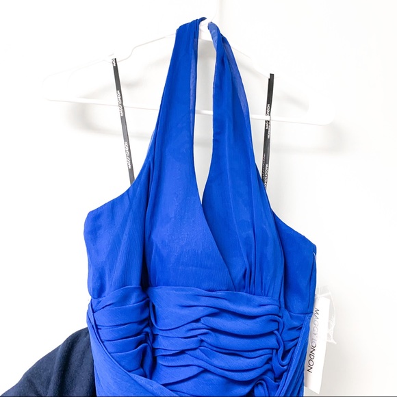 NWT Maggy London Flowy Blue Halter Dress Size 8 - Picture 6 of 7